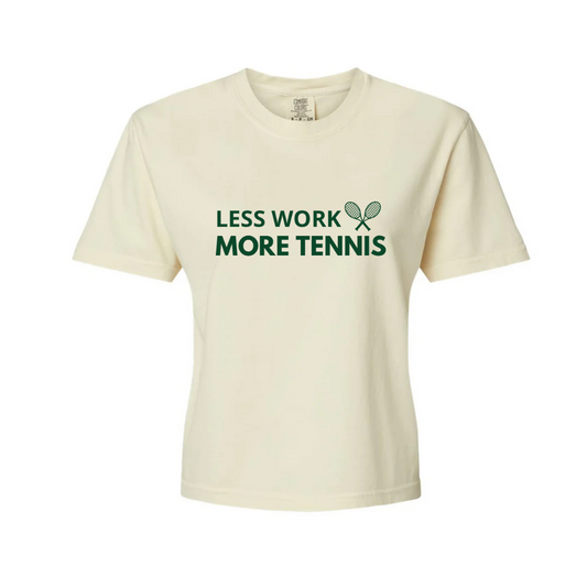 Less Work, More Tennis – Women's T-Shirt, Ivory