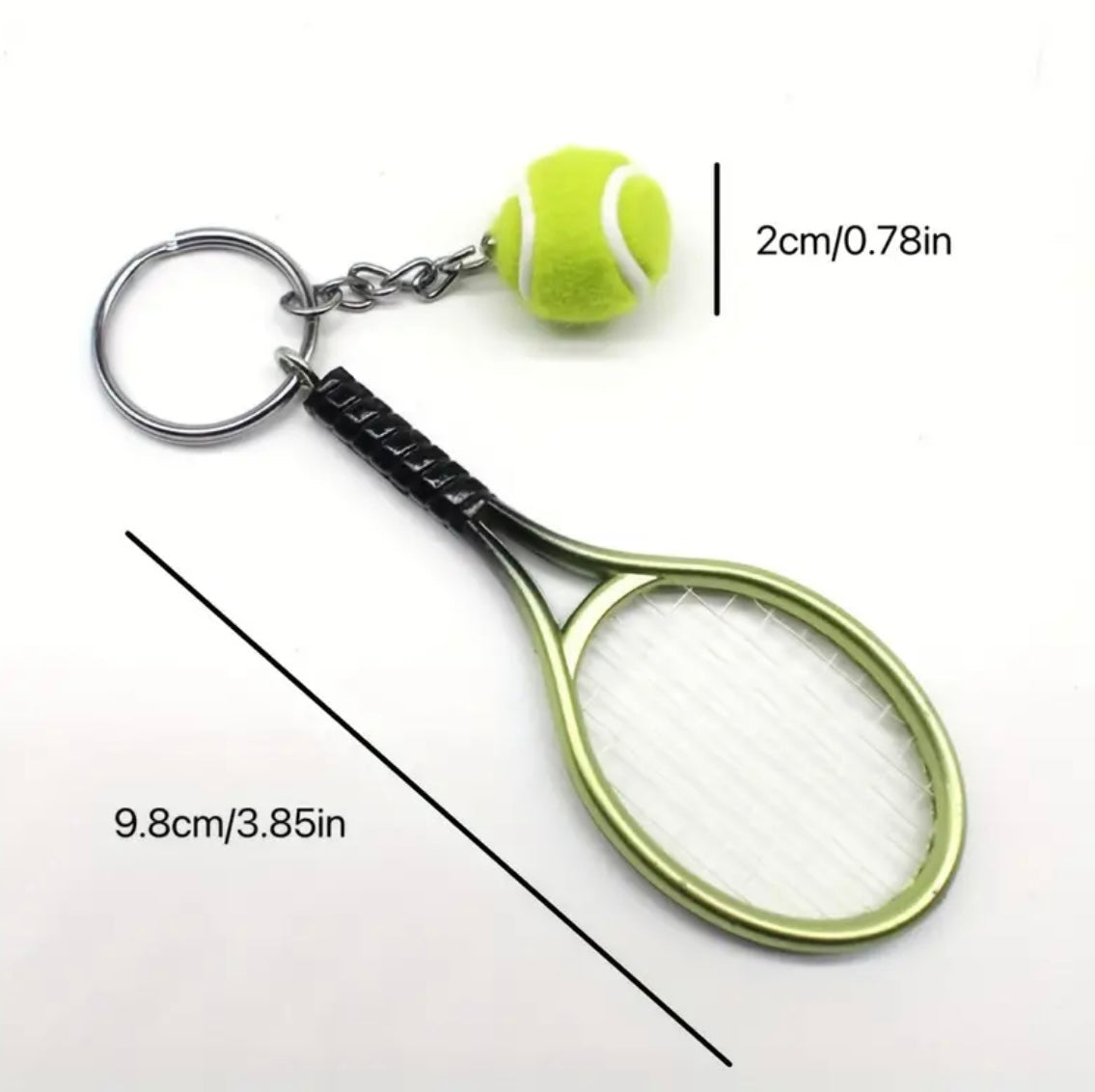 Tennis Ball and Racket Keychain – Perfect Accessory for Tennis Fans