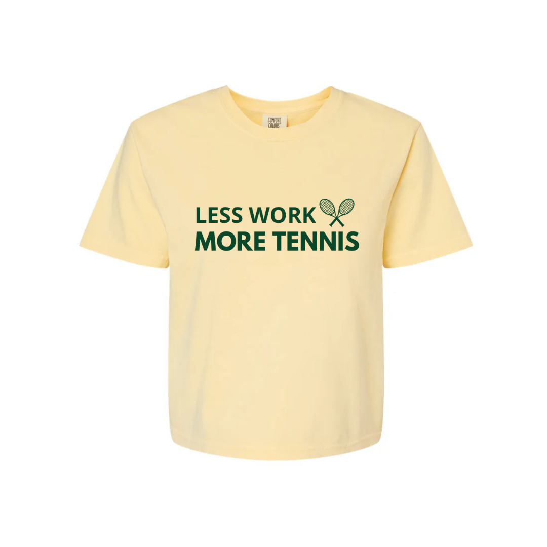 Less Work, More Tennis – Women's T-Shirt, Butter